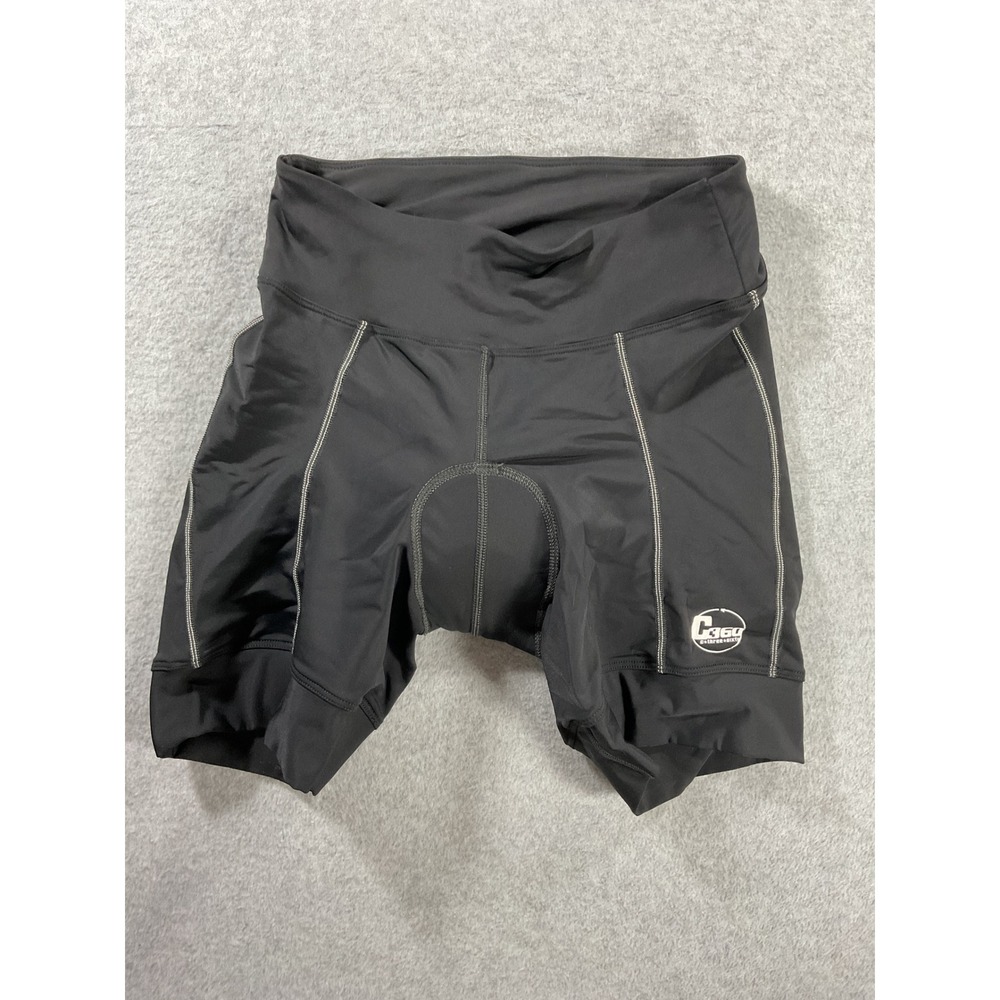 C360 C-Three-Sixty Womens Padded Cycling Shorts Black Size M Made in USA 2458
